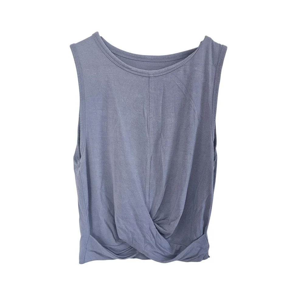 Alo Yoga‎ Womens Twist Front Sleeveless Crop Top Dusty Blue W5704R